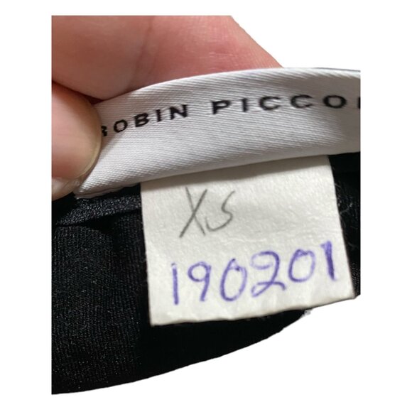 Robin Piccone Swimwear Top XS Bandeau Floral Black Bric-A-Brac Halter Tie - Picture 5 of 9